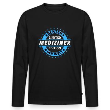 Meilleur médecin du monde - T-shirt manches longues Premium bio Homme - noir - Devant - Nico (187cm)