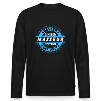 Best masseur in the world - Men's Premium Organic Long Sleeve Shirt - black - Front - Nico (187cm)