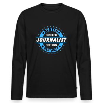 Best journalist in the world - Men's Premium Organic Long Sleeve Shirt - black - Front - Nico (187cm)
