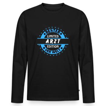 Meilleur médecin du monde - T-shirt manches longues Premium bio Homme - noir - Devant - Nico (187cm)