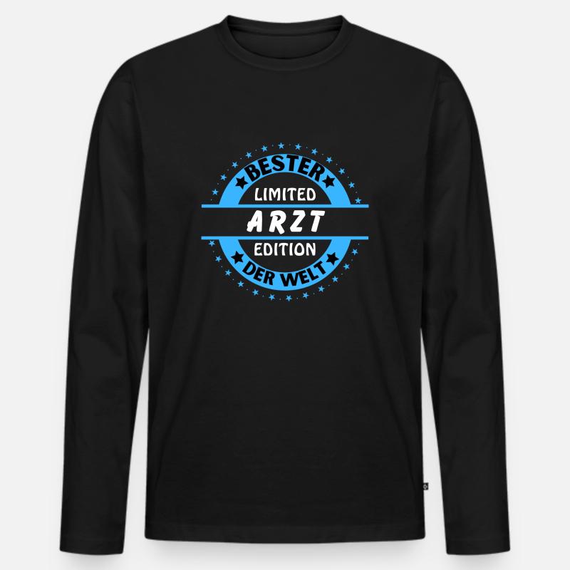 Bester Arzt der Welt - Männer Premium Bio Langarmshirt - Schwarz