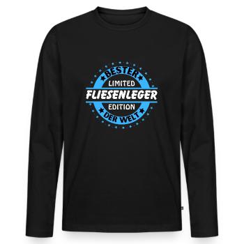 Bester Fliesenleger der Welt - Männer Premium Bio Langarmshirt - Schwarz - Vorne - Nico (187cm)