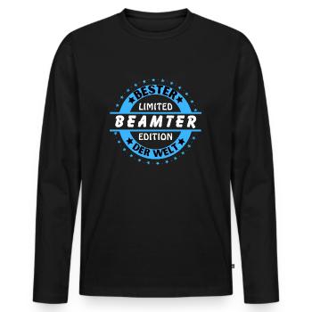 Meilleur fonctionnaire du monde - T-shirt manches longues Premium bio Homme - noir - Devant - Nico (187cm)