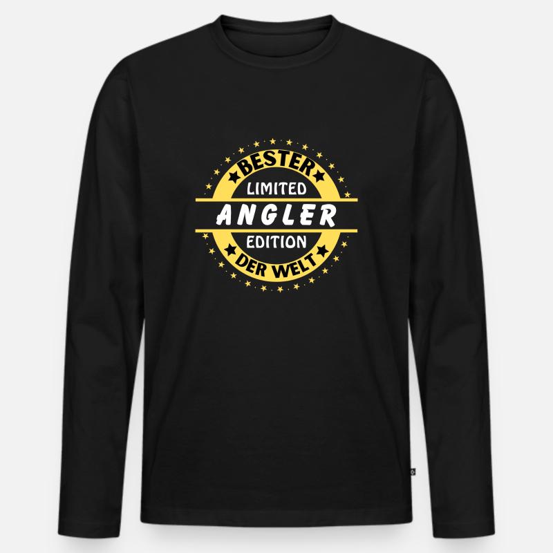 Bester Angler der Welt - Männer Premium Bio Langarmshirt - Schwarz
