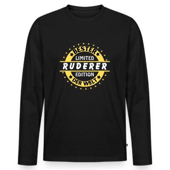 Bester Ruderer der Welt - Männer Premium Bio Langarmshirt - Schwarz - Vorne - Nico (187cm)