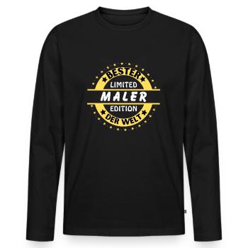 Meilleur peintre du monde - T-shirt manches longues Premium bio Homme - noir - Devant - Nico (187cm)
