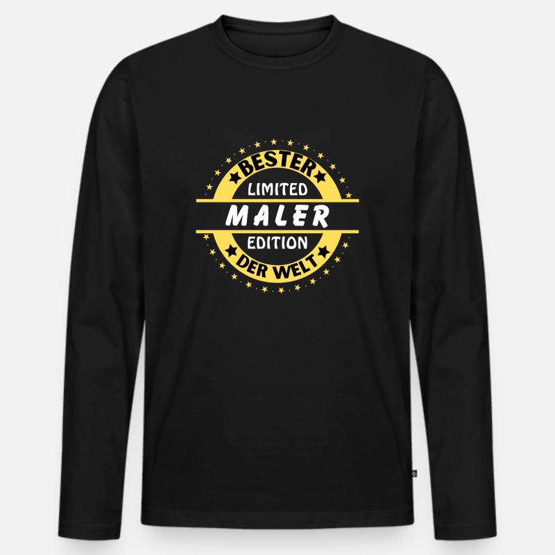 Bester Maler der Welt - Männer Premium Bio Langarmshirt - Schwarz