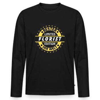 Meilleur fleuriste du monde - T-shirt manches longues Premium bio Homme - noir - Devant - Nico (187cm)