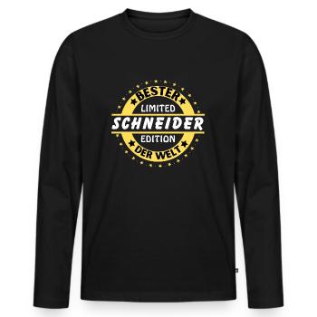 Best tailor in the world - Men's Premium Organic Long Sleeve Shirt - black - Front - Nico (187cm)