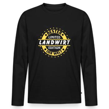Best farmer in the world - Men's Premium Organic Long Sleeve Shirt - black - Front - Nico (187cm)