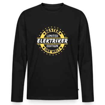 Best electrician in the world - Men's Premium Organic Long Sleeve Shirt - black - Front - Nico (187cm)