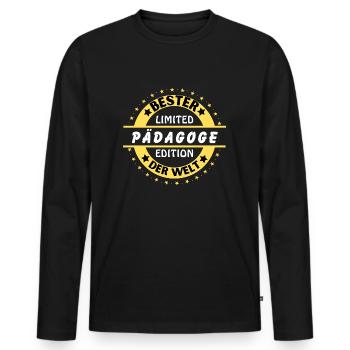 Bester Pädagoge der Welt - Männer Premium Bio Langarmshirt - Schwarz - Vorne - Nico (187cm)