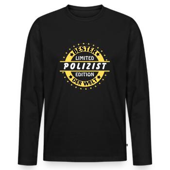 Meilleur flic du monde - T-shirt manches longues Premium bio Homme - noir - Devant - Nico (187cm)