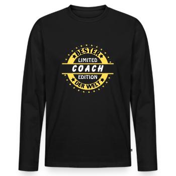 Best Coach in the World - Men's Premium Organic Long Sleeve Shirt - black - Front - Nico (187cm)