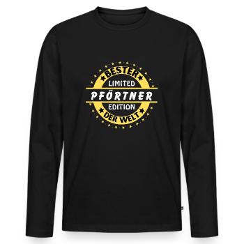 Best doorman in the world - Men's Premium Organic Long Sleeve Shirt - black - Front - Nico (187cm)