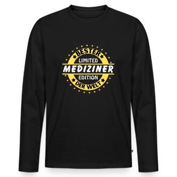 Meilleur médecin du monde - T-shirt manches longues Premium bio Homme - noir - Devant - Nico (187cm)
