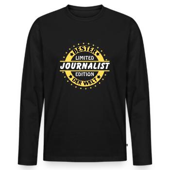 Best journalist in the world - Men's Premium Organic Long Sleeve Shirt - black - Front - Nico (187cm)