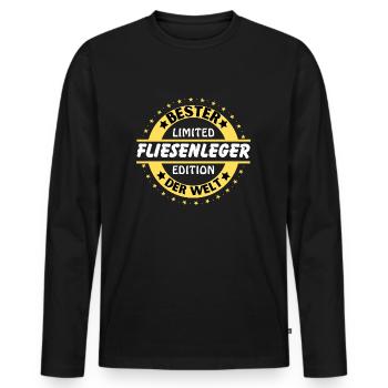 Bester Fliesenleger der Welt - Männer Premium Bio Langarmshirt - Schwarz - Vorne - Nico (187cm)