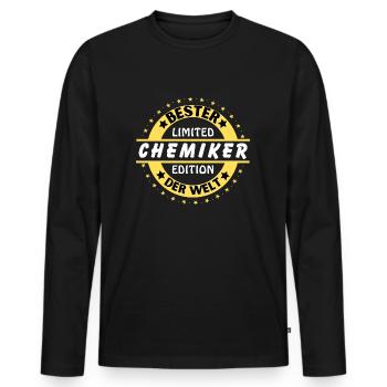 Best Chemist in the World - Men's Premium Organic Long Sleeve Shirt - black - Front - Nico (187cm)
