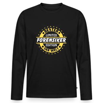 Meilleur médecin légiste au monde - T-shirt manches longues Premium bio Homme - noir - Devant - Nico (187cm)