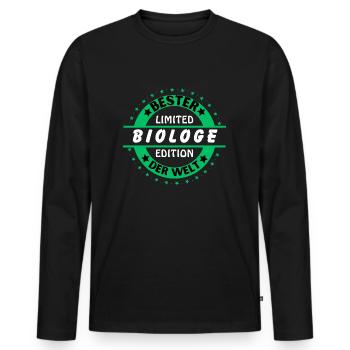 Meilleur biologiste du monde - T-shirt manches longues Premium bio Homme - noir - Devant - Nico (187cm)