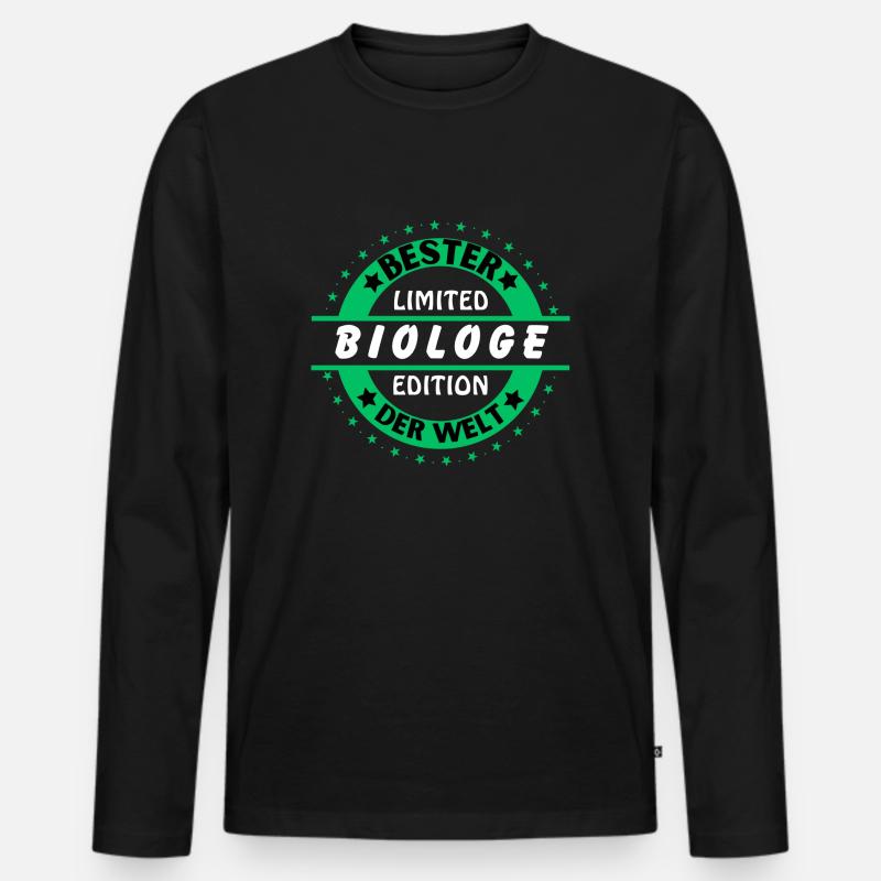 Bester Biologe der Welt - Männer Premium Bio Langarmshirt - Schwarz