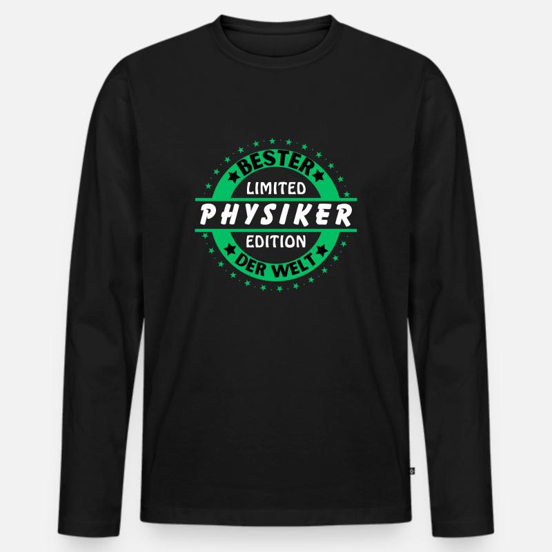 Bester Physiker der Welt - Männer Premium Bio Langarmshirt - Schwarz