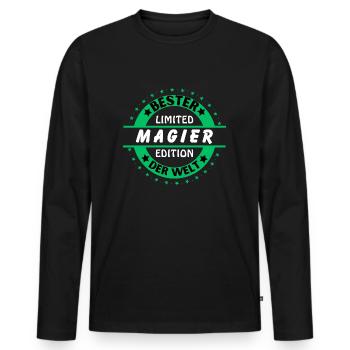 Bester Magier der Welt - Männer Premium Bio Langarmshirt - Schwarz - Vorne - Nico (187cm)