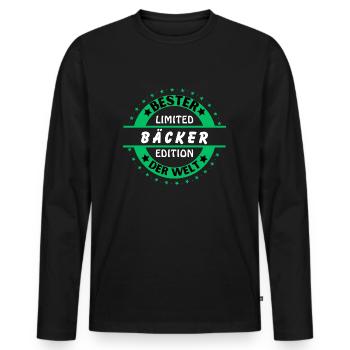 Best baker in the world - Men's Premium Organic Long Sleeve Shirt - black - Front - Nico (187cm)