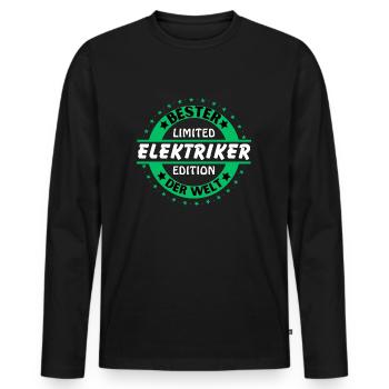 Best electrician in the world - Men's Premium Organic Long Sleeve Shirt - black - Front - Nico (187cm)