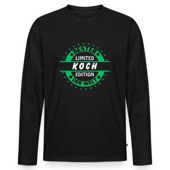 Meilleur chef du monde - T-shirt manches longues Premium bio Homme - noir - Devant - Nico (187cm)