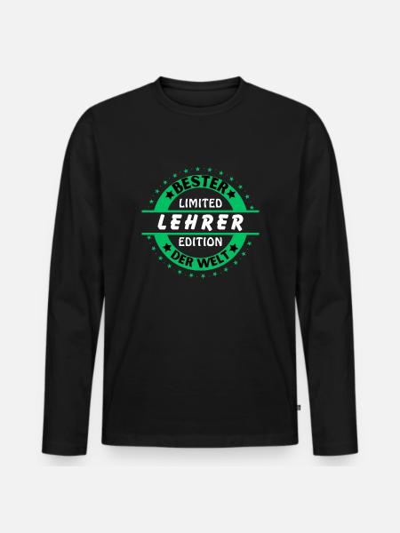 Meilleur professeur du monde - T-shirt manches longues Premium bio Homme - noir
