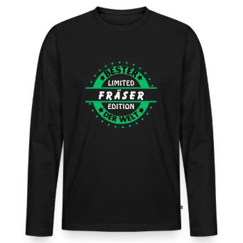 Meilleur cutter au monde - T-shirt manches longues Premium bio Homme - noir - Devant - Nico (187cm)