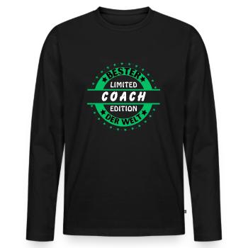 Best Coach in the World - Men's Premium Organic Long Sleeve Shirt - black - Front - Nico (187cm)