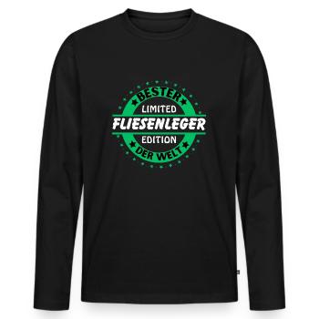 Bester Fliesenleger der Welt - Männer Premium Bio Langarmshirt - Schwarz - Vorne - Nico (187cm)