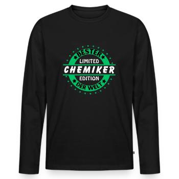 Best Chemist in the World - Men's Premium Organic Long Sleeve Shirt - black - Front - Nico (187cm)