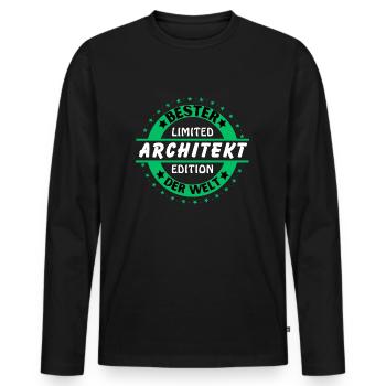 Meilleur architecte du monde - T-shirt manches longues Premium bio Homme - noir - Devant - Nico (187cm)