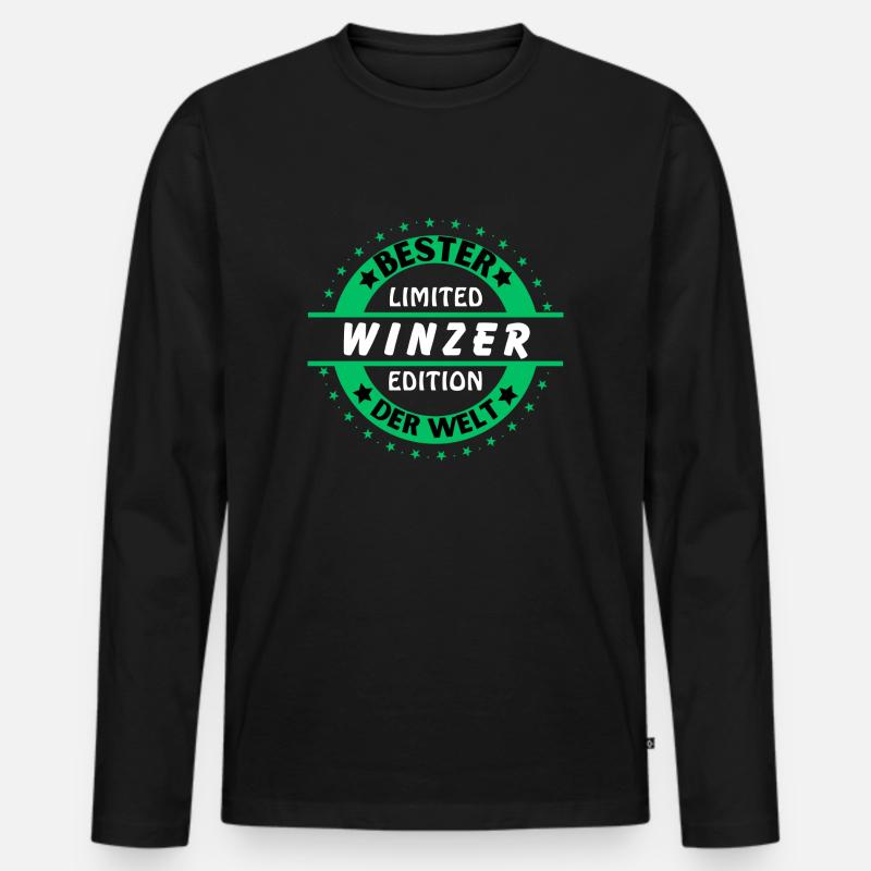 Bester Winzer der Welt - Männer Premium Bio Langarmshirt - Schwarz