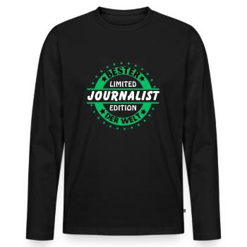 Best journalist in the world - Men's Premium Organic Long Sleeve Shirt - black - Front - Nico (187cm)