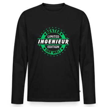 Bester Ingenieur der Welt - Männer Premium Bio Langarmshirt - Schwarz - Vorne - Nico (187cm)