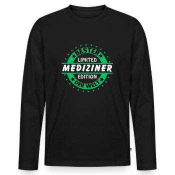 Meilleur médecin du monde - T-shirt manches longues Premium bio Homme - noir - Devant - Nico (187cm)