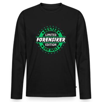 Meilleur médecin légiste au monde - T-shirt manches longues Premium bio Homme - noir - Devant - Nico (187cm)