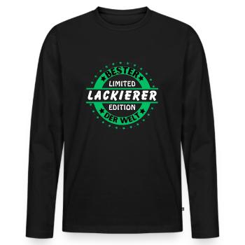 Meilleur peintre du monde - T-shirt manches longues Premium bio Homme - noir - Devant - Nico (187cm)