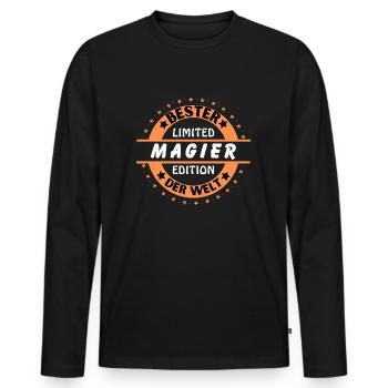 Bester Magier der Welt - Männer Premium Bio Langarmshirt - Schwarz - Vorne - Nico (187cm)