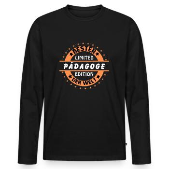 Best educator in the world - Men's Premium Organic Long Sleeve Shirt - black - Front - Nico (187cm)