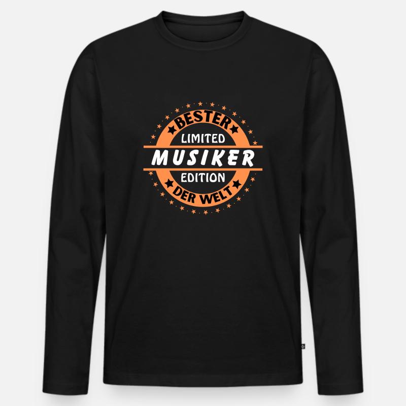 Bester Musiker der Welt - Männer Premium Bio Langarmshirt - Schwarz