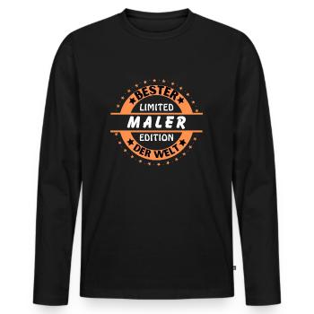 Meilleur peintre du monde - T-shirt manches longues Premium bio Homme - noir - Devant - Nico (187cm)