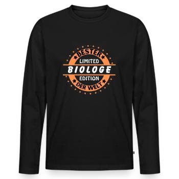 Bester Biologe der Welt - Männer Premium Bio Langarmshirt - Schwarz - Vorne - Nico (187cm)