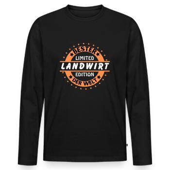 Best farmer in the world - Men's Premium Organic Long Sleeve Shirt - black - Front - Nico (187cm)