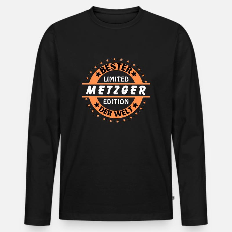 Bester Metzger der Welt - Männer Premium Bio Langarmshirt - Schwarz